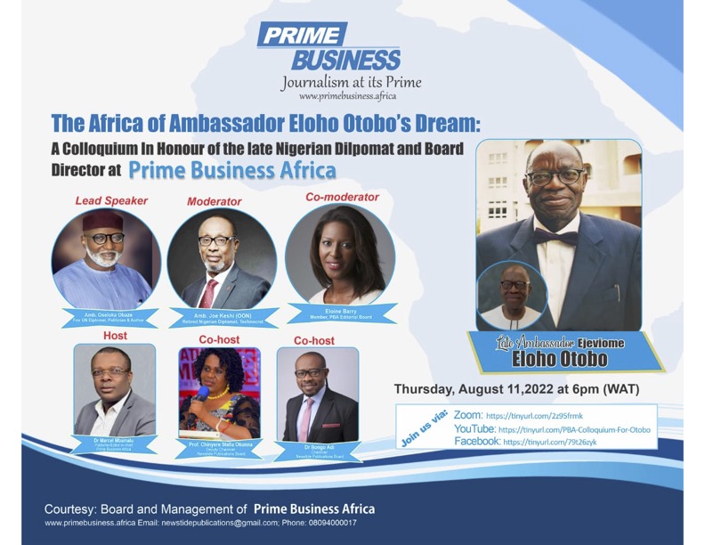 Prime Business Africa organiza un panel para el difunto Director Emb. Eloho Otobo 11 de agosto | Guardian News Nigeria