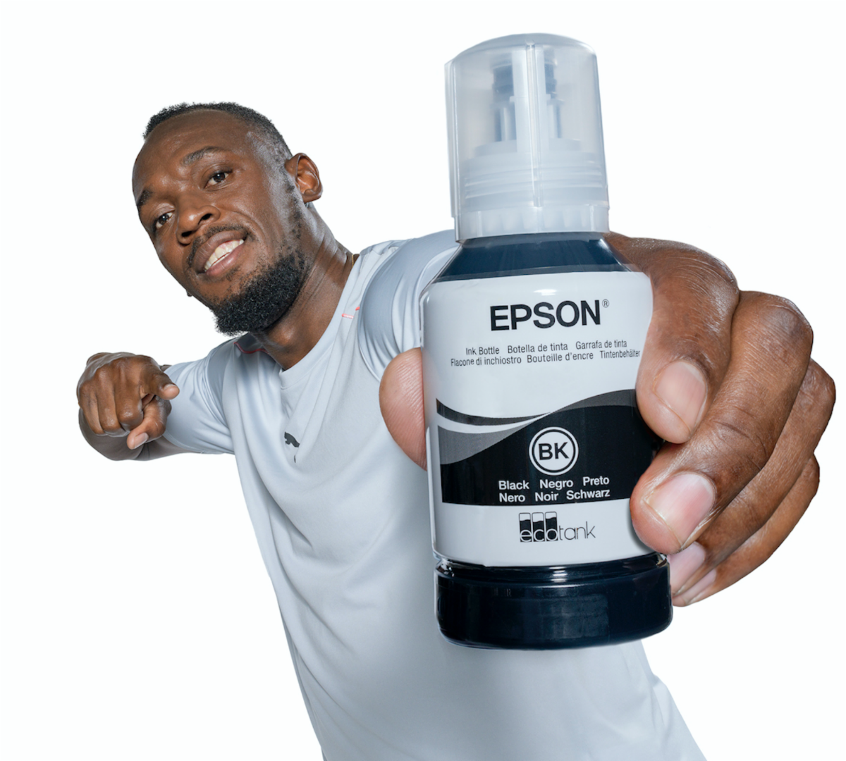 Epson and Usain Bolt ink partnership to promote cartridge-free printing