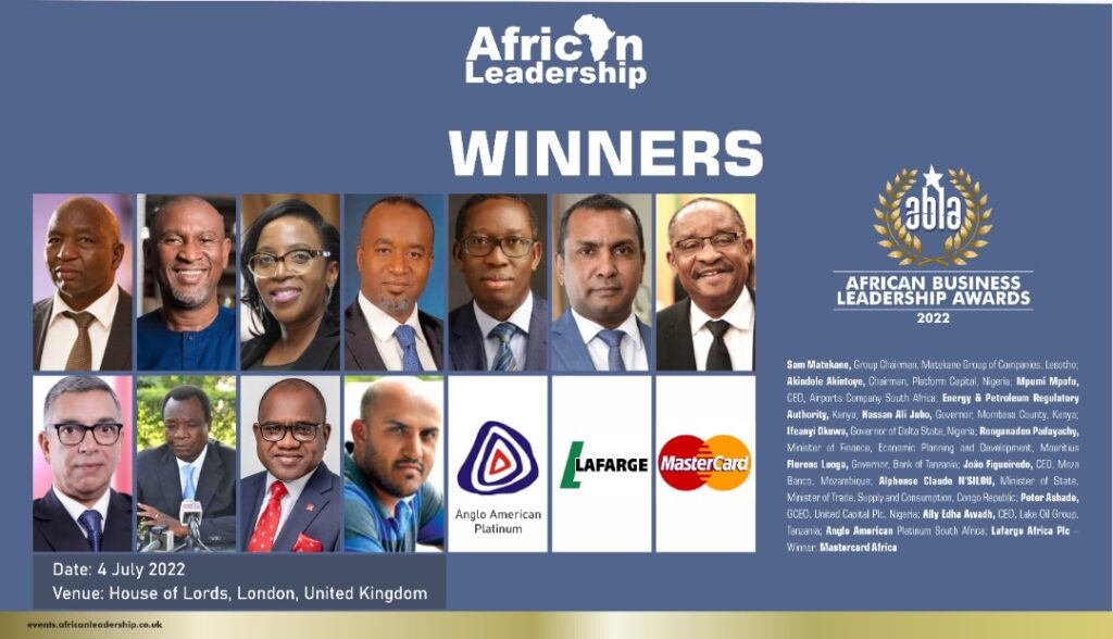 African Leadership Magazine Unveils Winners of African Business Leadership Awards (ABLA) 2022￼