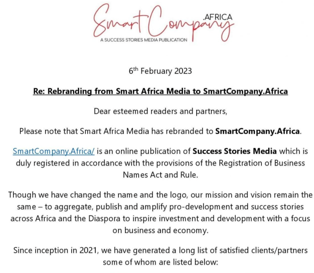 SMART ENTERPRISE: Smart Africa Media rebrands to SmartCompany.Africa