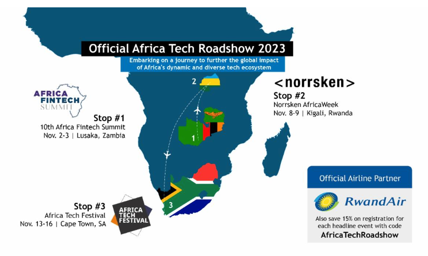 Official Africa Tech Roadshow 2023 Announces Stellar line-up of Continental Technology Events this November, Featuring Events in Zambia, Rwanda & South Africa.