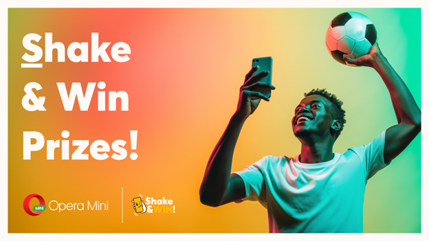 Follow every minute of AFCON while competing for up to 180,000 prizes with Opera Mini’s new Shake and Win